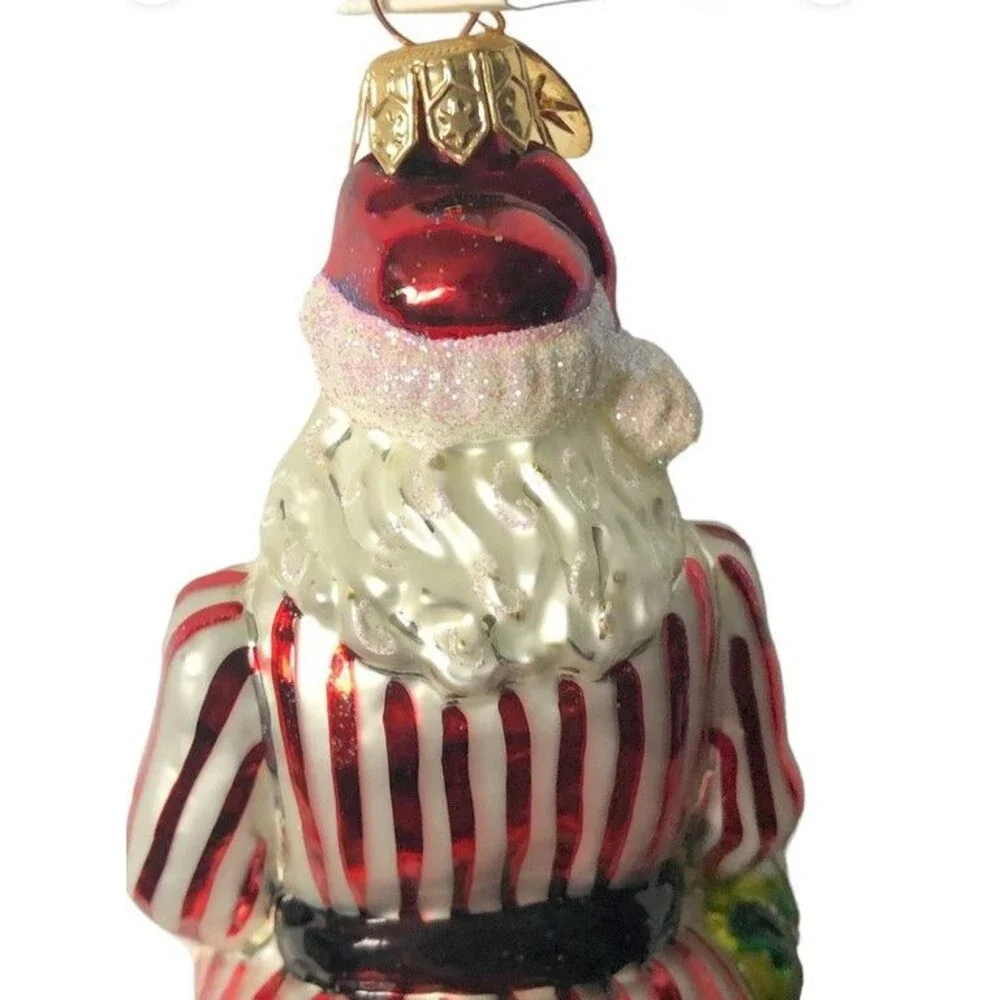 Christopher Radko Santa Christmas Ring in the Holidays Ornament Box Tag 6.75 In